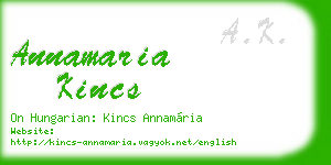 annamaria kincs business card